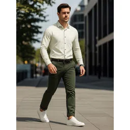 encore by INVICTUS Men Slim Fit Solid Spread Collar Casual Shirt-picture-14