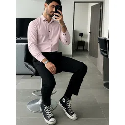 encore by INVICTUS Men Slim Fit Solid Spread Collar Casual Shirt-picture-10