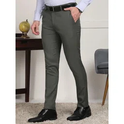 encore by INVICTUS Men Solid Slim Fit Formal Trousers-picture-18