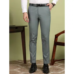 encore by INVICTUS Men Solid Slim Fit Formal Trousers-picture-19