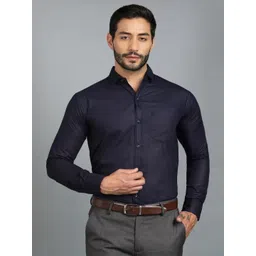 encore by INVICTUS Men Standard Slim Fit Solid Spread Collar Cotton Formal Shirt-picture-16