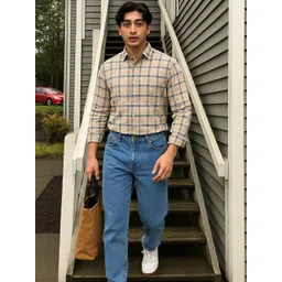 encore by INVICTUS Men Tartan Checks Checked Casual Shirt-picture-27