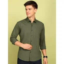 Encore By INVICTUS Slim Fit Spread Collar Long Sleeves Formal Cotton Shirt-picture-22