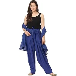 endfashion Woman's Plain Cotton Semi Patiala Salwar with Dupatta|| Free Size || Plain Patiala || Semi Patiala Pants-picture-25