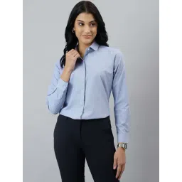 English Navy Blue & White Relaxed Fit Checked Shirt-picture-39