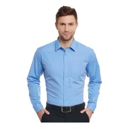 English Navy Blue Full Sleeves Solid Shirt-picture-23