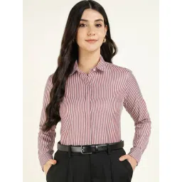 English Navy Maroon Regular Fit Striped Shirt-picture-45