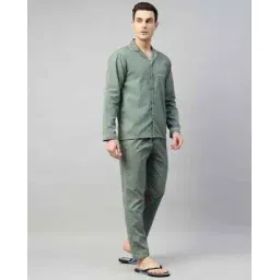 english navy Men Checks Shirt AndPajamas Set-picture-26