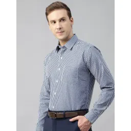 English Navy Navy Slim Fit Checks Shirt-picture-27