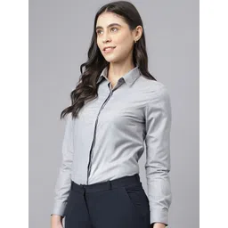 english navy Women Regular Fit Solid Spread Collar Casual Shirt-picture-17