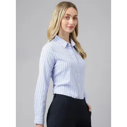 english navy Women Regular Fit Striped Spread Collar Casual Shirt-picture-34