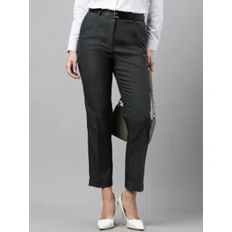 English Navy Women Slim Fit Wrinkle Free Formal Trousers-picture-23