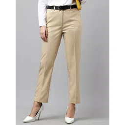 English Navy Women Tailored Slim Fit High-Rise Trousers-picture-27
