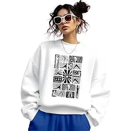 enitor Women's Oversized Front Printed Sweatshirt for The Bold Personality-picture-53