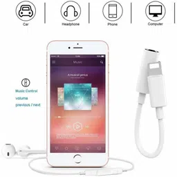 ENMORA White Lightning Headphone Jack Adapter Connector Music Control J53 Phone Converter image 4