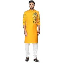 enmozz Men's Digital Printed Kurta for Pooja Festival Ganesha-picture-25