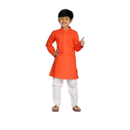 Enmozz Orange Cotton Blend Kurta Sets-picture-37