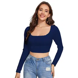 Enmozz WomenSquare Neck Crop Top-picture-13