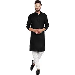 Enmozz® Multi Colored Cotton Plain Men's Ethnic Kurta Only-picture-25