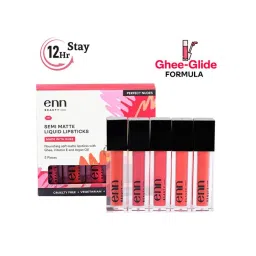 ENN Semi-Matte 12-Hrs Stay & Waterproof Liquid Lipstick Kit For Soft Lips- Perfect Nudes- Set of 5-picture-15