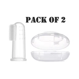 Enorme Baby Silicone Finger Toothbrush with the case for Easy Cleaning Massaging Soothing Gums and Oral Hygiene Pack of 2 - White-picture-38