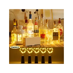 ENORMITY Yellow & Brown 5 Pieces Rice Shape Cork String Lights-image-49