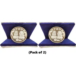 enthirty Laxmi Ganesh silver plated coin with beautiful box / 20g (pack of 2) Decorative Showpiece-3 cm-picture-24