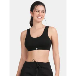 Envie Women Black Lightly Padded Non-Wired 3/4th Coverage Racerback Sports Bra-picture-10