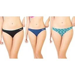 envie Women's Cotton Bikini/Medium Coverage, Girls Sexy Underwear Panty/Women Bikini Panties Combo Pack - Black, Navy, Blue Printed-picture-45
