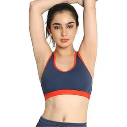 envie Non-Padded Racer Back Sports Bra for Women's and Girls - for Gym, Yoga, Joggings - Fitness Bra for Women's -Full Coverage, Doubled Layered, Durable Band - 200GSM image 1