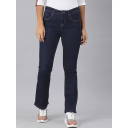 Enviously Young Women Navy Blue Mid Rise Bootcut Stretchable Jeans-picture-13