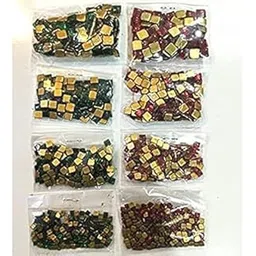 Epic Vault Tanjore Painting Kundan SQUARE Stones Set (5mm-8mm), 100 Stones x 8 Packets (4 Red, 4 Green)-picture-15