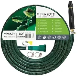 episkey E_15M_BLACK Heavy Duty Expandable Garden Hose with Latex Core Stainless Metal WaterSpray Gun Hose Pipe-picture-14