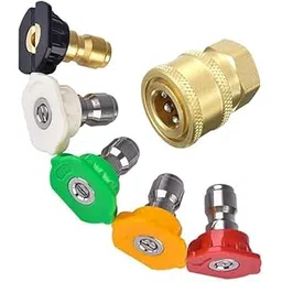 EPITECH MART Pressure Washer Gun Spray Nozzle Tips - Multi Degree Quick Change | Foam Lance Cannon Adjustable Jet Wash | Fits Electric & Gas Machine 1/4 inch, Pack of 5 (Nozzle With QRC)-picture-26