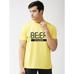 EPPE Men Yellow Typography Printed Dry-Fit Sports T-shirt-picture-32