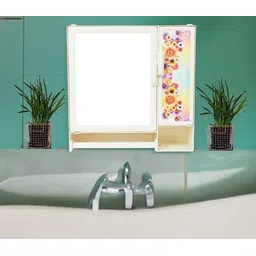 Beige SMALL DOUBLE DOOR Mirror Storage Wall Shelf Cabinet for Bathroom Medicine IVORY COLOR, Wall Hung Box with Mirror, SMALL SIZE, Multiuse Multipurpose Shelf Bracket-image-7