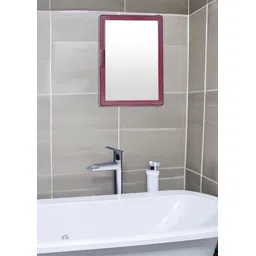 Burgandy SMALL MINI Mirror Storage Wall Cabinet for Bathroom Medicines Makeup MAROON COLOR, Wall Hung Box with Mirror, SMALL SIZE, Multiuse Multipurpose Shelf Bracket-image-5