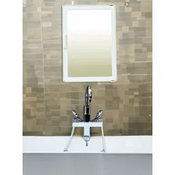 White SMALL MINI Mirror Storage Wall Cabinet for Bathroom Medicines Makeup MILKY COLOR, Wall Hung Box with Mirror, SMALL SIZE, Multiuse Multipurpose Shelf Bracket-image-4