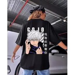 eragon fashion Women Printed Round Neck Cotton Blend Black T-Shirt-picture-13