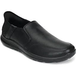 ergon Men's Black Leather Slip-On Casual Shoes-picture-12
