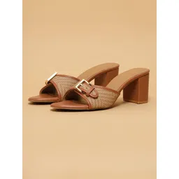 ERIDANI Embellished Block Sandals with Buckles-picture-12