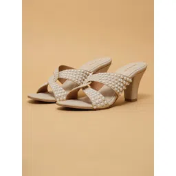 ERIDANI Women Embellished Criss-Cross Block Heel Sandals-picture-26