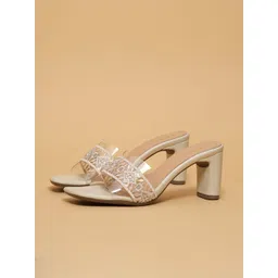 ERIDANI Women Embellished Ethnic Block Sandals-picture-14