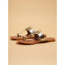 ERIDANI Women Embellished Ethnic One Toe Flats with Tassels-picture-11