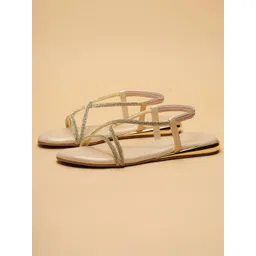 ERIDANI Women Embellished Open Toe Flats-picture-40