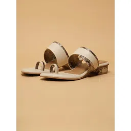 ERIDANI Women Textured Open Toe Block Sandals-picture-36