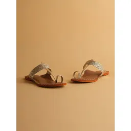 Eridani Women's Eva Gold Kolhapuri Sandals-picture-25