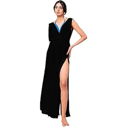 erotissch Women Poly Georgette Solid Beachwear Cover-up Dress-picture-46