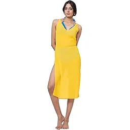 erotissch Women Poly Georgette Solid Cover-up Beachwear Dress-picture-52