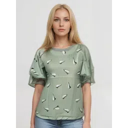 Errabelly Print Flared Sleeve Cotton Top-picture-31